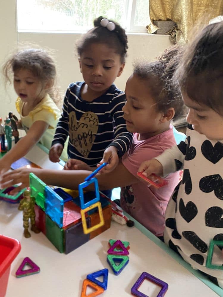 Warm daycare environment with engaging activities.